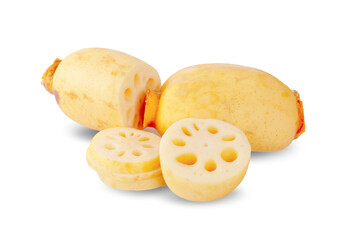 Lotus root isolated on white background