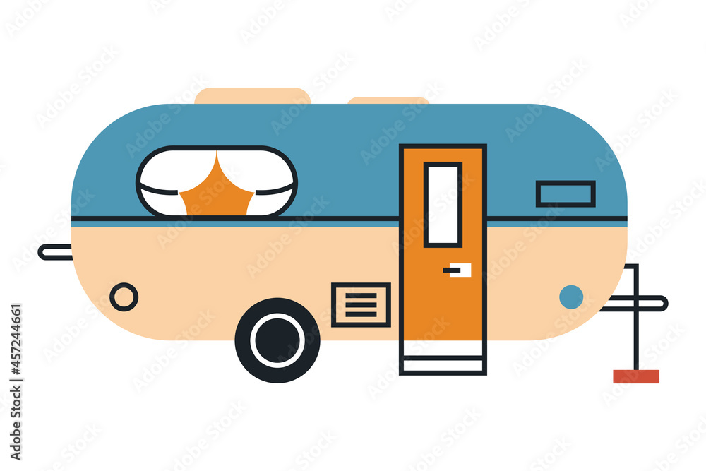 Sticker blue recreational vehicle