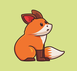 cute fox sitting. isolated cartoon animal nature concept illustration. Flat Style suitable for Sticker Icon Design Premium Logo vector. Mascot Character