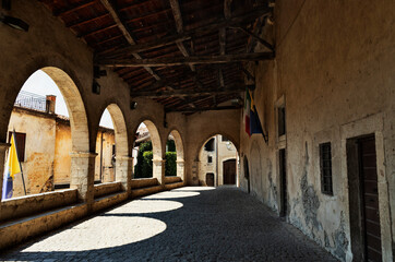 Fototapeta na wymiar Loggia dei Mercanti ,Sermoneta , Italy