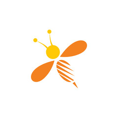 abstract bee honey stylish logo icon