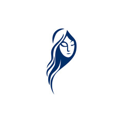 beautiful woman feminine face logo icon