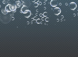 Bath foam with shampoo bubbles isolated on a transparent background.