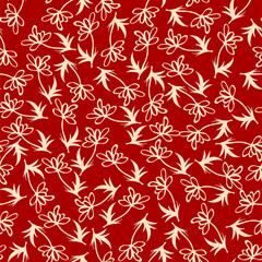 Vector seamless texture with flowers.