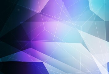 Dark Pink, Blue vector backdrop with lines, triangles.