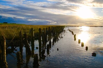 sunset over the ocean 