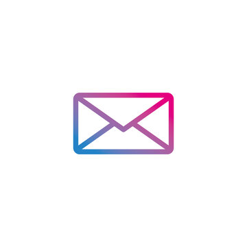 Email outline gradient icon vector