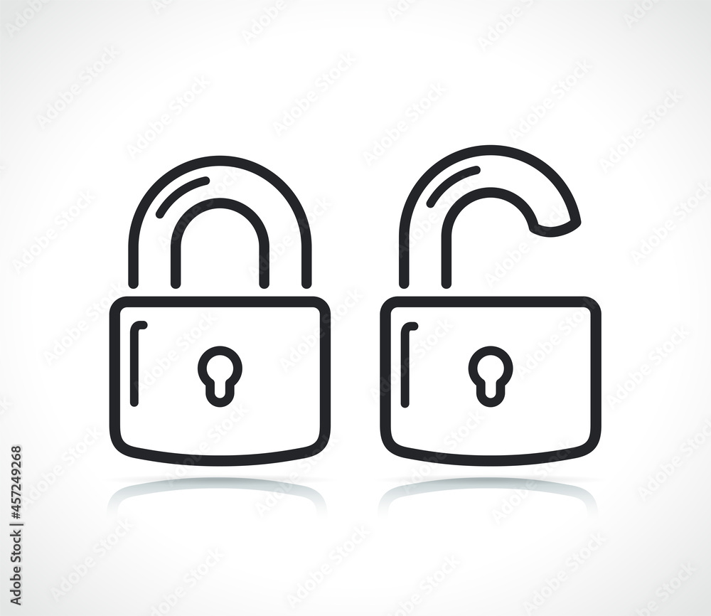 Poster lock and unlock padlock icons