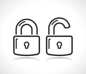 lock and unlock padlock icons