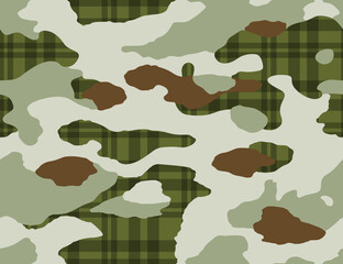 Seamless camouflage repeat pattern with checks in it