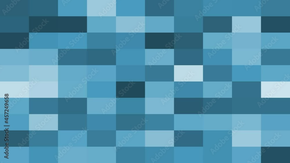 Poster abstract animated background screensaver with geometric mosaic shapes. light blue color, squares, gr