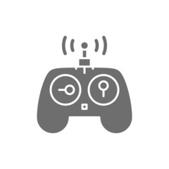 Control panel for drone, remote controller, gamepad grey icon. © Studicon