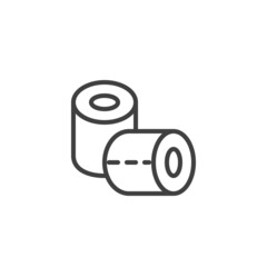 Toilet paper roll line icon