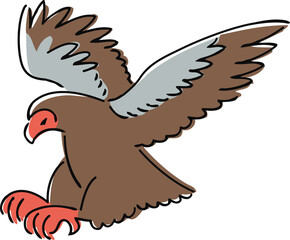 手描き風のダルマワシのイラスト