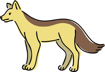 手描き風のジャッカルのイラスト