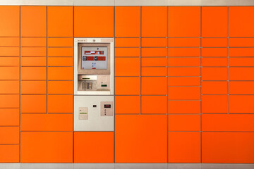 modern terminal for receiving purchases from online stores, the ability to pay for the order upon...