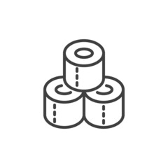 Toilet paper roll line icon