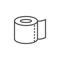 Toilet paper roll line icon