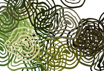 Light Green, Yellow vector template with bent lines.