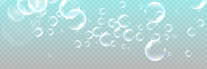 Bath foam with shampoo bubbles isolated on a transparent background.