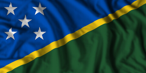 Solomon Islands flag realistic waving