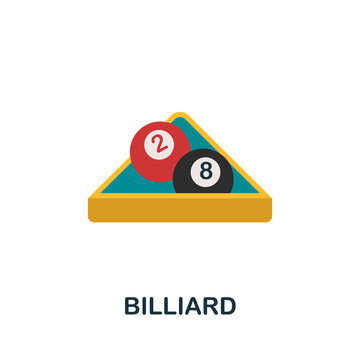 Billiard icon. Flat sign element from table games collection. Creative Billiard icon for web design, templates, infographics and more