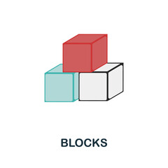 Blocks icon. Flat sign element from table games collection. Creative Blocks icon for web design, templates, infographics and more