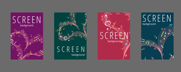 Set of Valentines day web banners or greeting cards. Vector