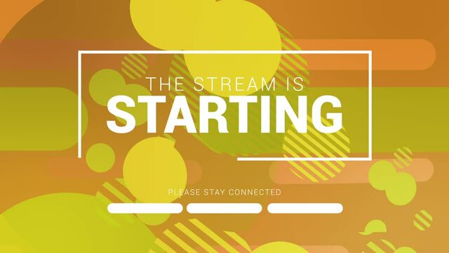 The Stream is Starting. Streaming Panel, Design.  Stream Overlay for your streaming videos. Stream Channel Design. Yellow - Orange version