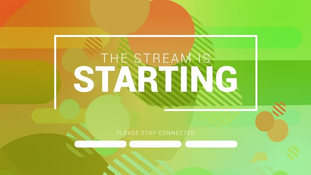 The Stream is Starting. Streaming Panel, Design.  Stream Overlay for your streaming videos. Stream Channel Design. Orange - Green version