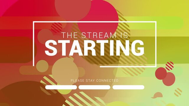 The Stream is Starting. Streaming Panel, Design.  Stream Overlay for your streaming videos. Stream Channel Design. Red - yellow version