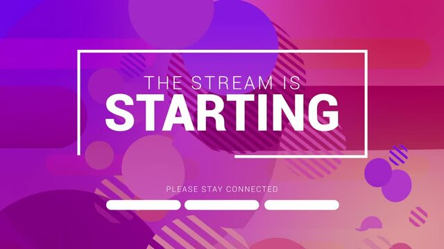 The Stream is Starting. Streaming Panel, Design.  Stream Overlay for your streaming videos. Stream Channel Design. Purple version