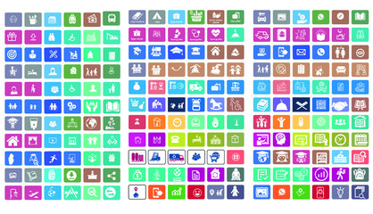 A group of forbidden icons with multiple uses and activities