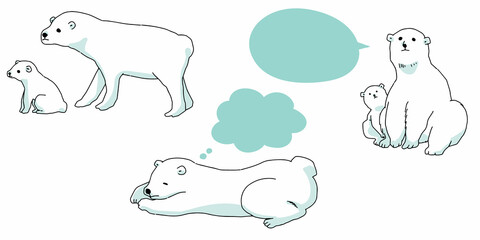 シンプルなシロクマの吹き出しアイコン