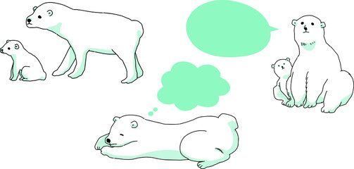 シンプルなシロクマの吹き出しアイコン