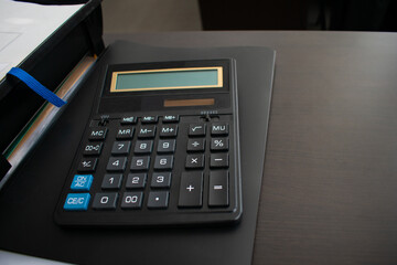 calculator on the table