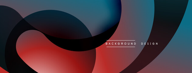 Abstract overlapping lines and circles geometric background with gradient colors