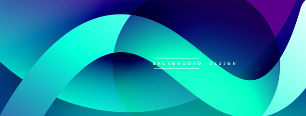 Abstract overlapping lines and circles geometric background with gradient colors