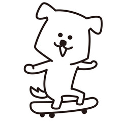 色加工ok いぬ素材No.28 スケボー