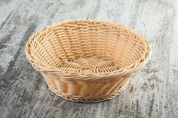 wooden basket on wooden background