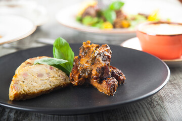 fried pork ribs with toast