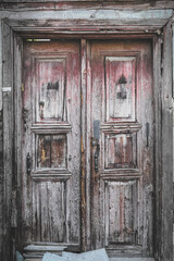 Old rustic wooden main door