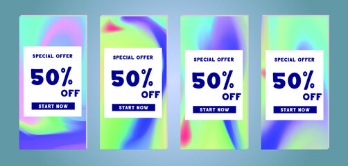 Set of mobile sale banners. Discount and sale banners. Template for online shopping and mobile website, posters flyer, designs, ads, coupons, social media banners