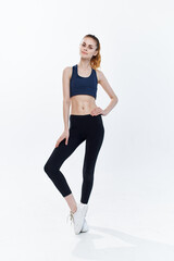 Fototapeta na wymiar athletic woman slim figure gym workout energy lifestyle
