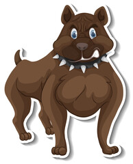 A sticker template of dog cartoon character