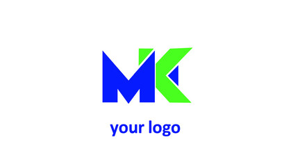 Verbatim MK logo randomly edged in soft blue and green colors