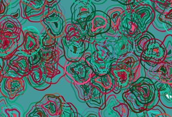 Light Green, Red vector background with wry lines.