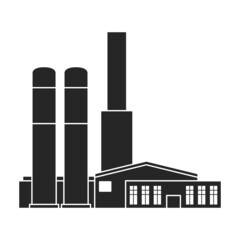 Factory building vector icon.Black vector icon isolated on white background factory building.