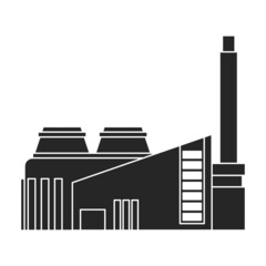 Factory building vector icon.Black vector icon isolated on white background factory building.