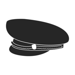 Military cap vector icon.Black vector icon isolated on white background military cap.